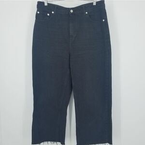 Topshop Moto Black Raw Hemline Jean